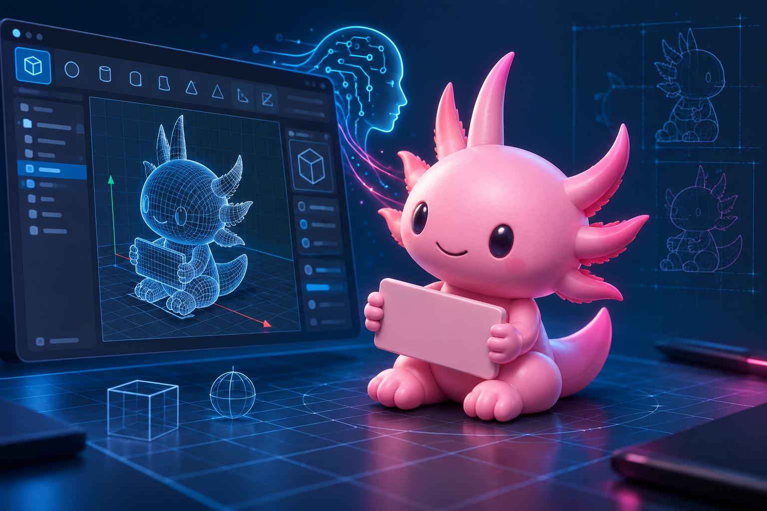 Axoloth en 3D avec SolidCraft